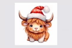 Highland calf clipart, Christmas clipart Product Image 2