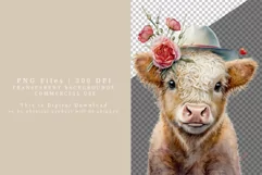 Highland calf clipart, Love clipart, Calf sublimation Product Image 2