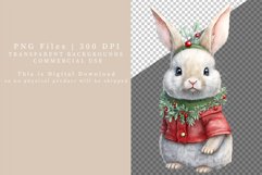 Christmas bunny clipart, Bunny sublimation, Sublimation Product Image 2