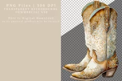 Cowgirl boots clipart, Cowboy sublimation, Watercolor Product Image 2