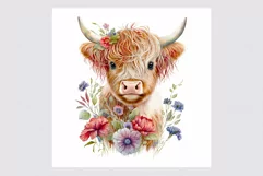 Highland cow clipart, Patriotic clipart Product Image 2