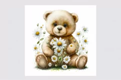 Teddy bear clipart, Daisy clipart, Toy clipart Product Image 2