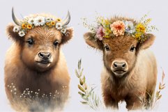 Bison clipart, Animals clipart, Floral clipart Product Image 2