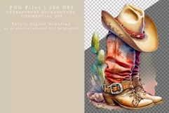 Cowboy boots clipart, Western clipart, Boots sublimation Product Image 2