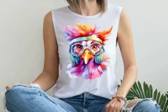 Chicken clipart, Funny chicken clipart, Watercolor clipart Product Image 2