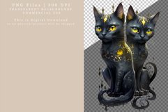Black cat clipart, Gothic clipart, Halloween clipart Product Image 2
