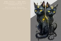 Black cat clipart, Gothic clipart, Halloween clipart Product Image 2