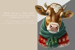 Christmas cow clipart, Christmas sublimation, Cow clipart Product Image 2