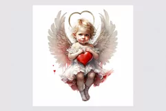 Cupid girl clipart, Valentines Day clipart, Love clipart Product Image 2