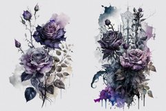 Gothic clipart, Purple roses clipart, Halloween sublimation Product Image 2