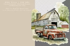 Summer clipart, Old truck sublimation, Old farm clipart Product Image 2