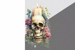 Skull and candle clipart, Skull clipart, Gothic clipart Product Image 2