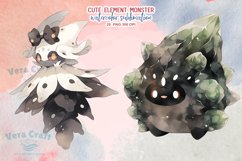 Cute Element Monsters Watercolor Sublimation Clipart Product Image 4