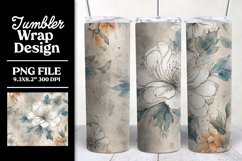 Boho Floral Tumbler Wrap Sublimation Design Product Image 1