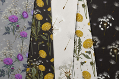 Dandelion hand-drawn wildflowers pattern collection Product Image 2