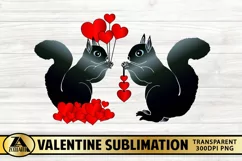 Valentine Sublimation PNG Hand-Drawn Cute Animal Cliparts Product Image 1