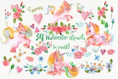 Unicorn party clipart set baby animals Product Image 2