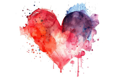 Watercolor Heart Background Wallpaper Product Image 1