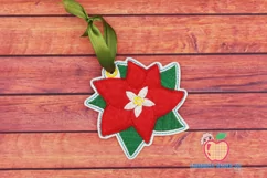 Christmas Poinsettias Ornament Embroidery Product Image 1