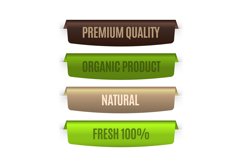 Organic natural labels. Eco banners template. Vector bio bad Product Image 1