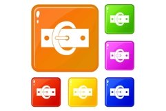 Buckle belt icons set vector color Product Image 1