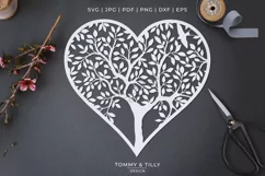 Heart Tree - Papercut Template SVG EPS DXF PNG PDF JPG Product Image 1