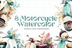 8 Retro Motocycle Vintage Sublimation Clipart Bundle Png Product Image 1