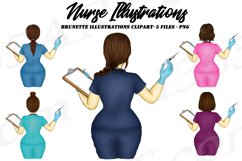 Nurse Clipart Brunette Clipart Medical RN Illustrations PNG Product Image 1