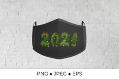 2021 numbers made of fir branches with Christmas balls Product Image 2
