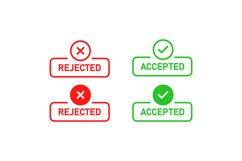 Rejected and accepted sign. Cross mark and check mark. Product Image 1
