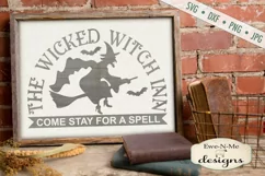 Wicked Witch Inn Stay For a Spell Halloween SVG DXF Files Product Image 1