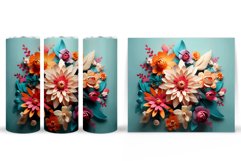 3D Flowers Tumbler Design. Flowers Tumbler Sublimation Product Image 2