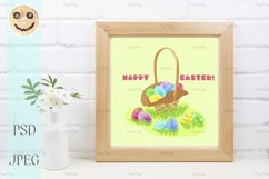 Wooden square frame mockup with Tobacco flowers. Product Image 1