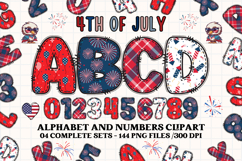 4th July Alphabet png clipart, independence letters doodle Product Image 1