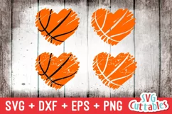 Basketball SVG | Basketball Heart Brush Strokes Product Image 1
