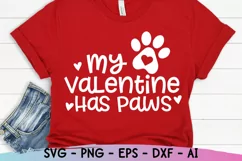My Valentine has Paws SVG, Dog Mom SVG, Valentine's Day SVG Product Image 1