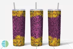 Skinny Tumbler Sublimation Design - Sunflower Leopard Print Product Image 7