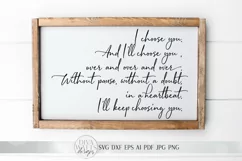I Choose You SVG | Valentine's Day SVG | Farmhouse Sign SVG Product Image 2