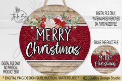 Round Merry Christmas Sign Sublimation Design PNG Product Image 1