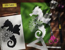 Floral SeaHorse Svg Cut File Product Image 2