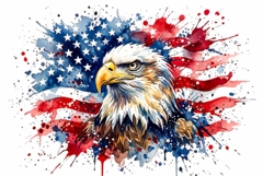 patriotic eagle sublimation watercolor png Product Image 1