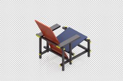 Isometric Arm Chair 3D isolated render Product Image 1