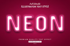 Neon Modern Glow 3D Illustrator Text Style Effect Product Image 1