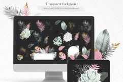 Pink and Green Tropical Leaves Clipart Product Image 3