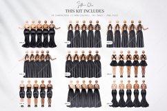 Black Wedding Clipart, Black Bridesmaids Clipart Product Image 3