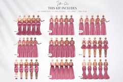 China Rose Wedding Clipart, China Rose Bridesmaids Clipart Product Image 3