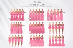 French Pink Wedding Clipart, Pink Bridesmaids Clipart Product Image 3