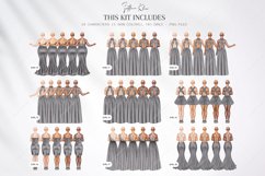 Pewter Wedding Clipart, Grey Bridesmaids Clipart Product Image 3