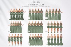 Pale Grass Wedding Clipart, Green Bridesmaids Product Image 3