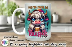 Funny Highland Cow Mug Wrap, Sarcastic Coffee Mug Print Product Image 1